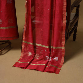 Handloom zari buti chanderi silk 2pc unstitched dress