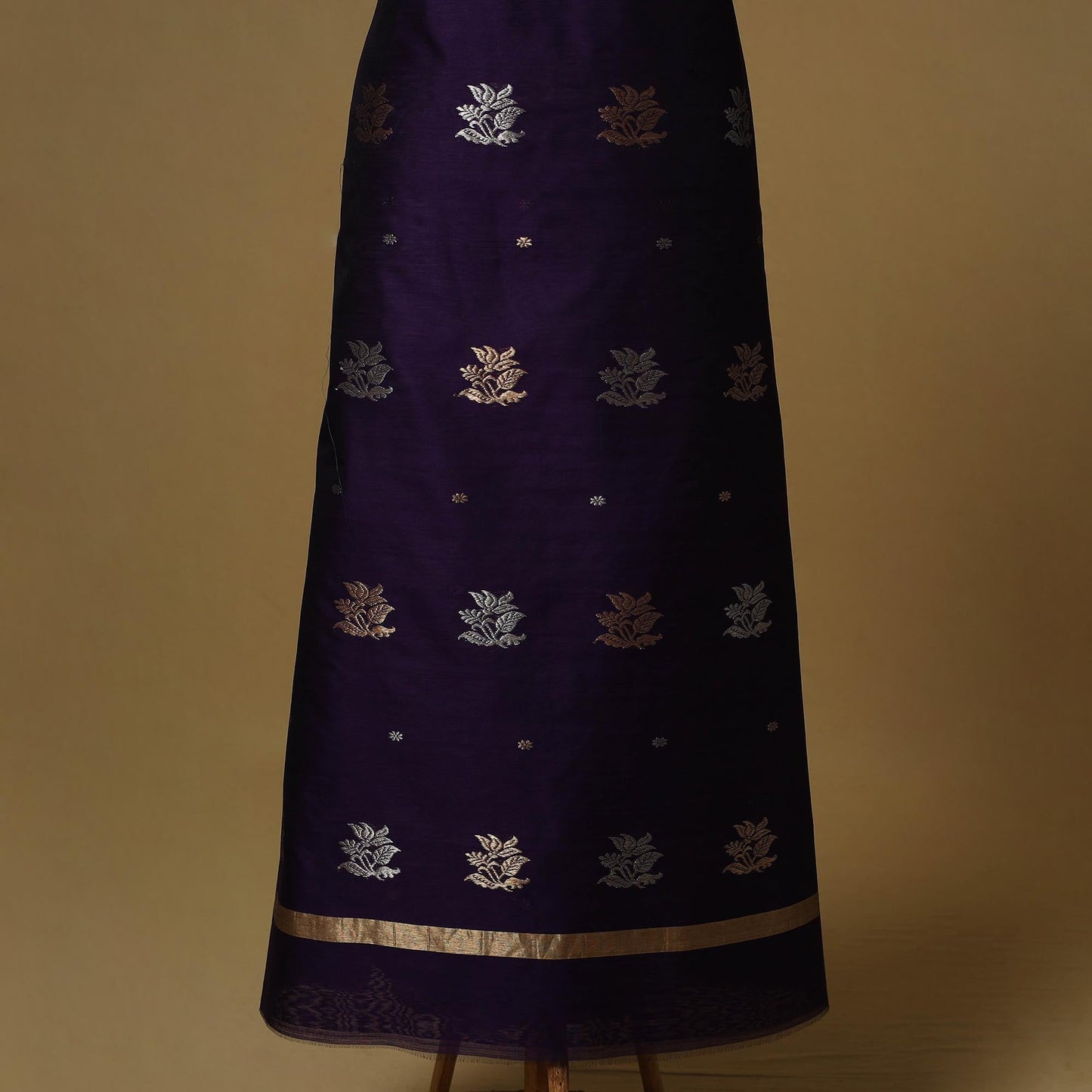 Handloom zari buti chanderi silk 2pc unstitched dress