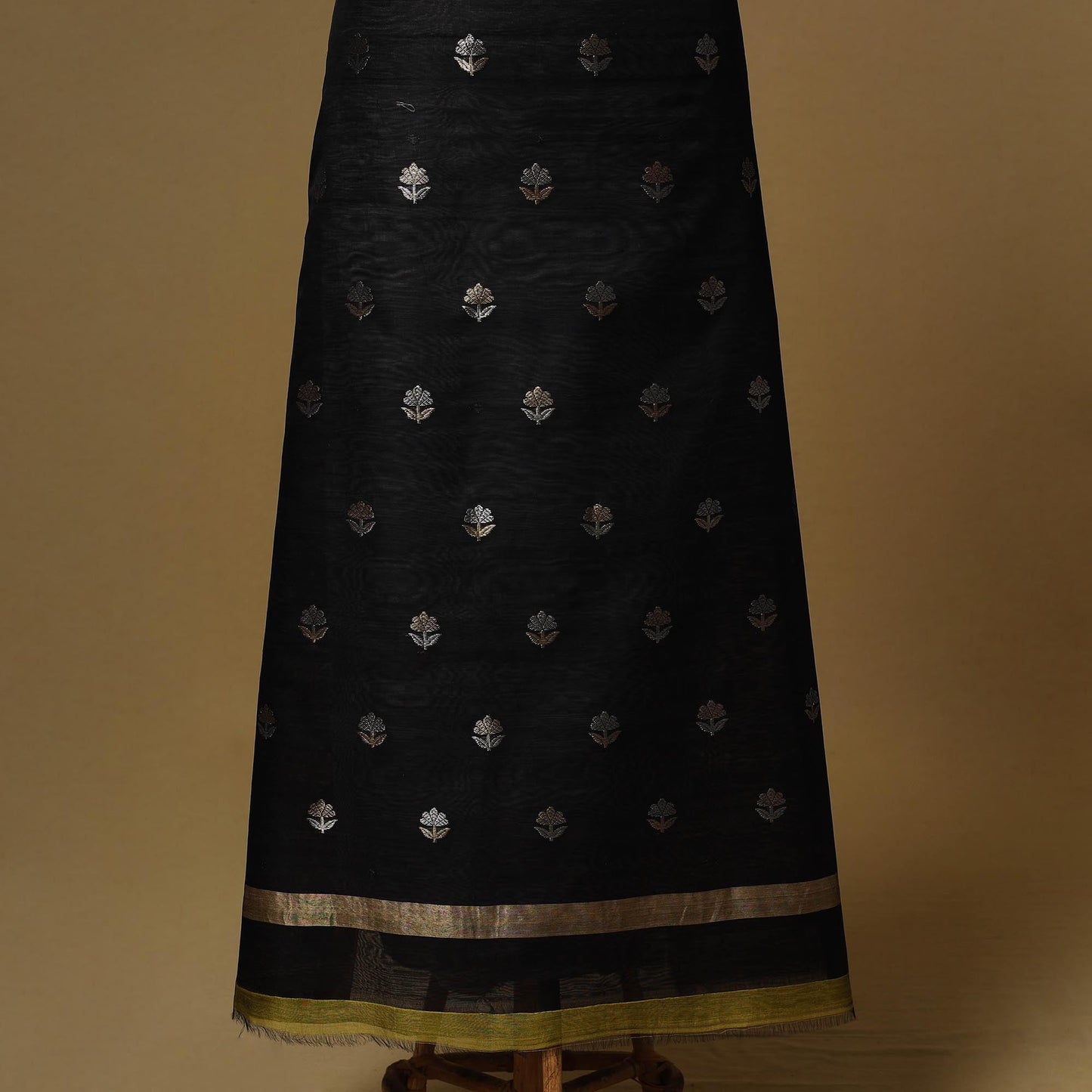 Handloom zari buti chanderi silk 2pc unstitched dress