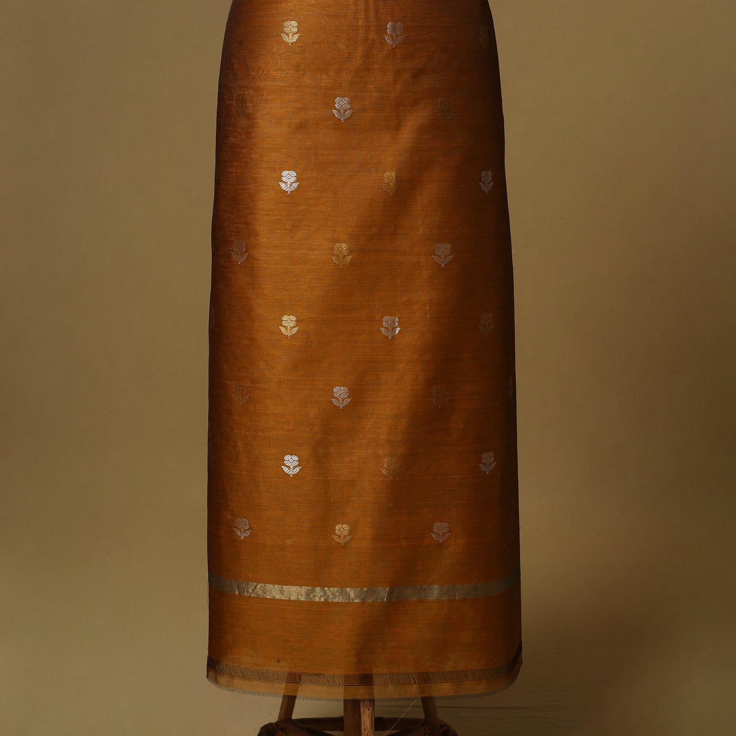 Handloom zari buti chanderi silk 2pc unstitched dress