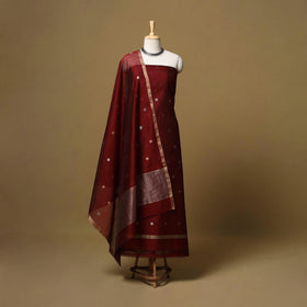 Handloom zari buti chanderi silk 2pc unstitched dress