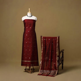 Handloom zari buti chanderi silk 2pc unstitched dress