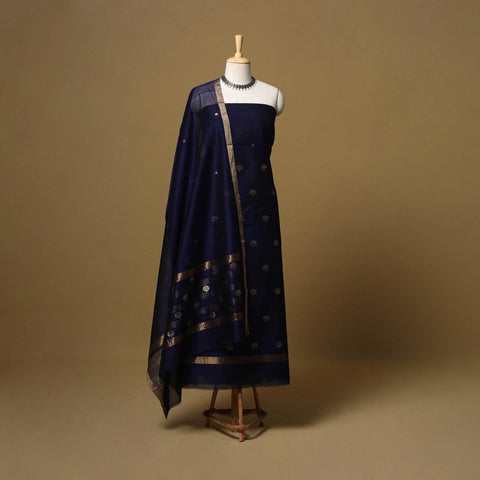 Handloom zari buti chanderi silk 2pc unstitched dress