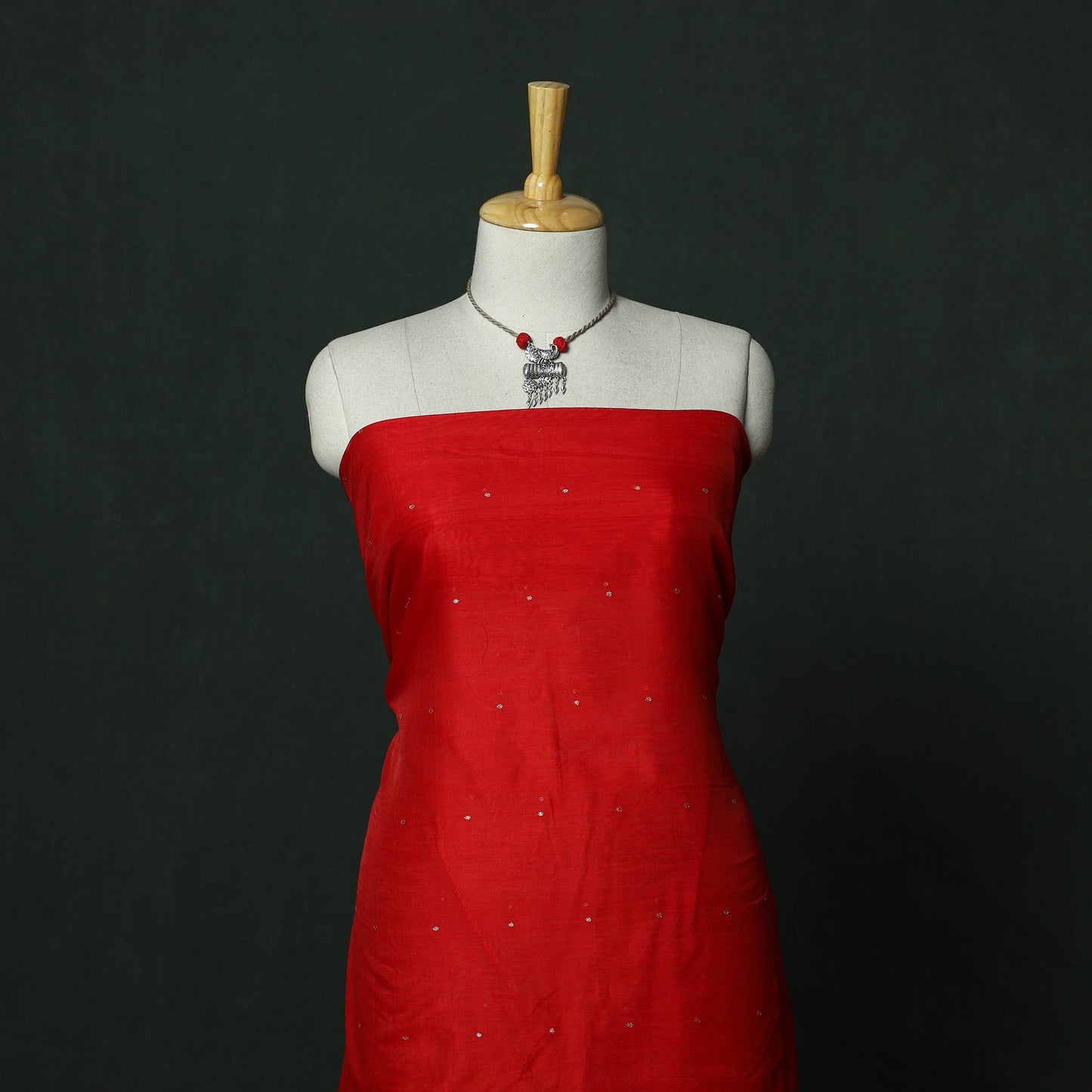 Handloom zari buti chanderi silk 2pc unstitched dress