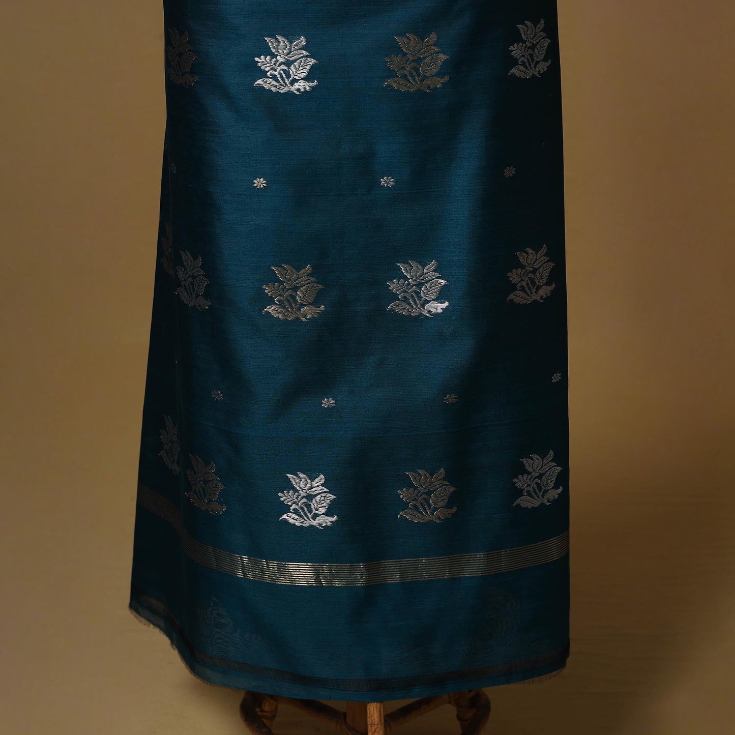 Handloom zari buti chanderi silk 2pc unstitched dress