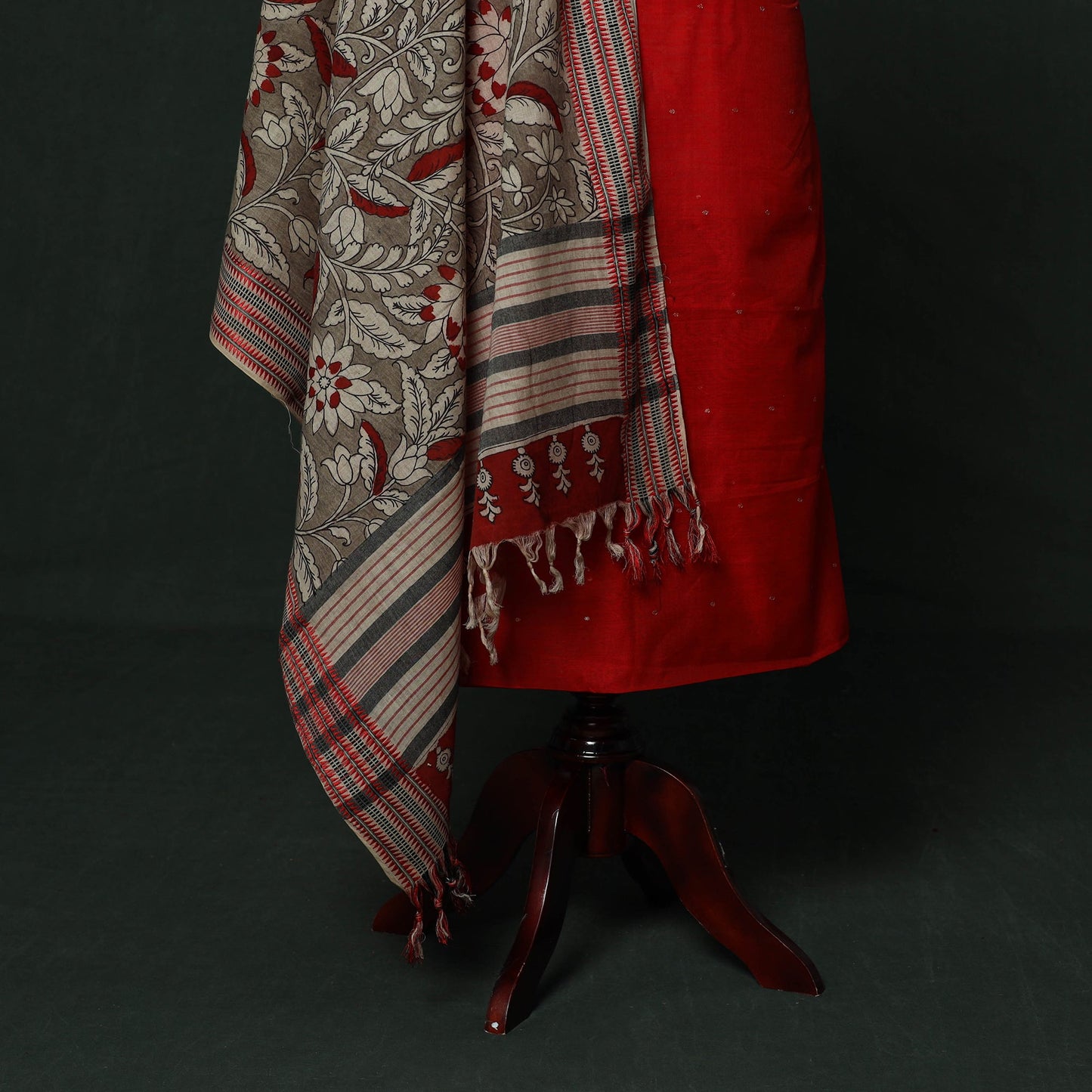 Handloom zari buti chanderi silk 2pc unstitched dress