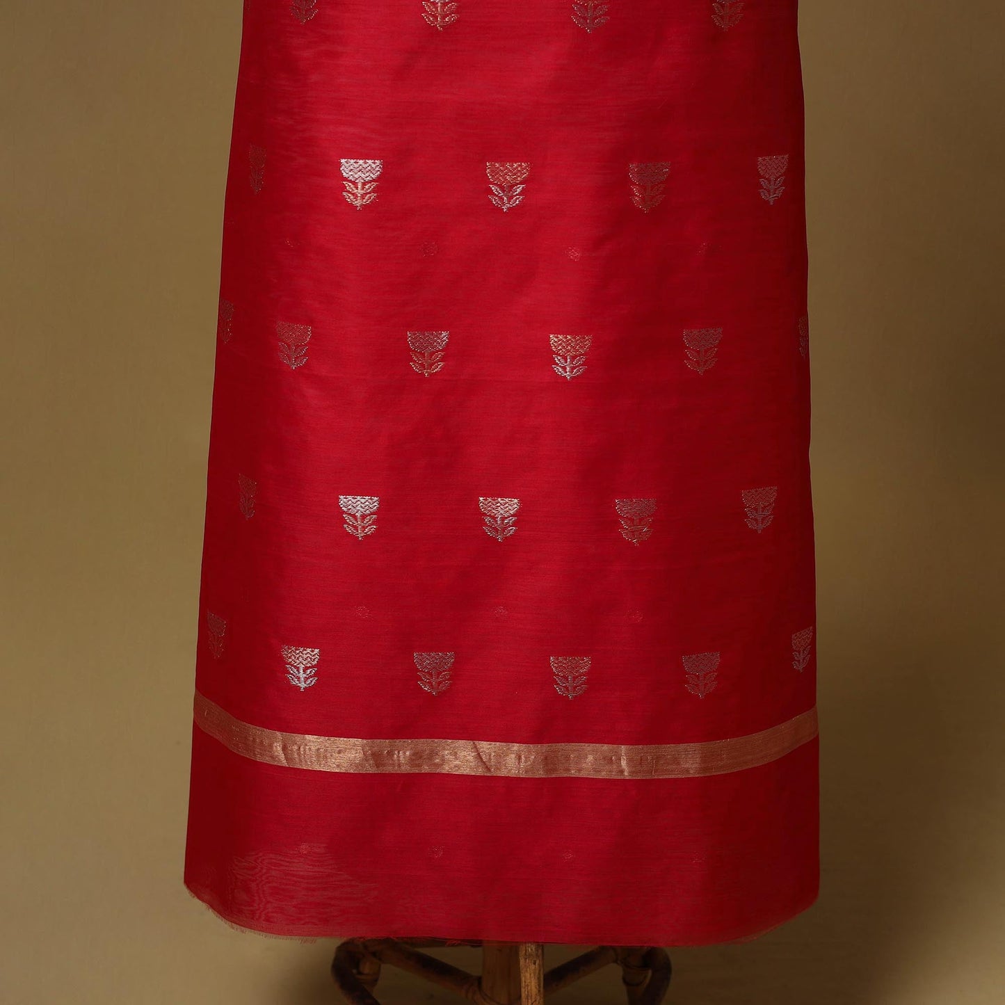 Handloom zari buti chanderi silk 2pc unstitched dress