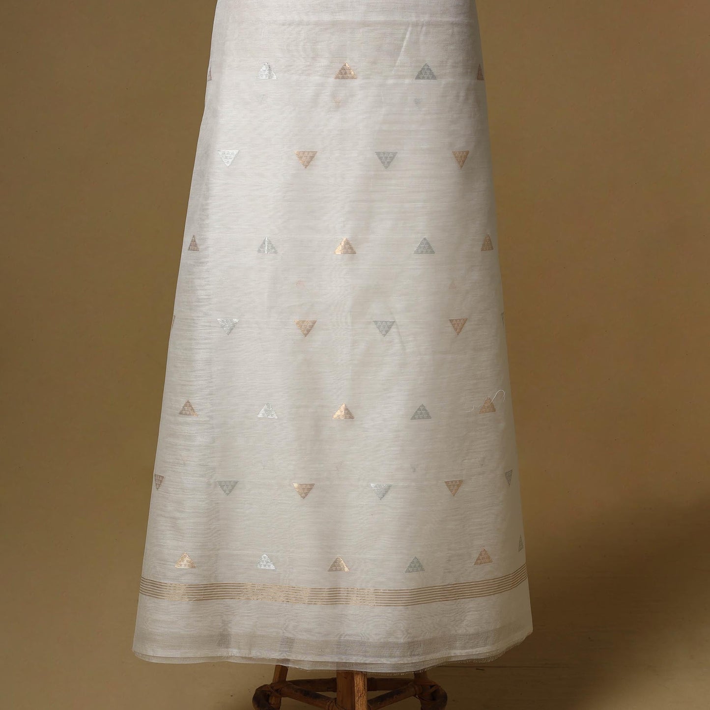 Handloom zari buti chanderi silk 2pc unstitched dress