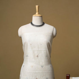 Handloom zari buti chanderi silk 2pc unstitched dress