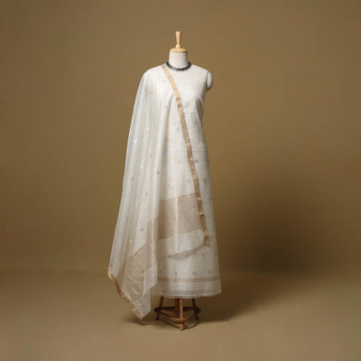 Handloom zari buti chanderi silk 2pc unstitched dress