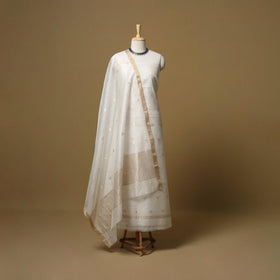 Handloom zari buti chanderi silk 2pc unstitched dress