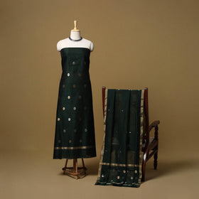 Handloom zari buti chanderi silk 2pc unstitched dress
