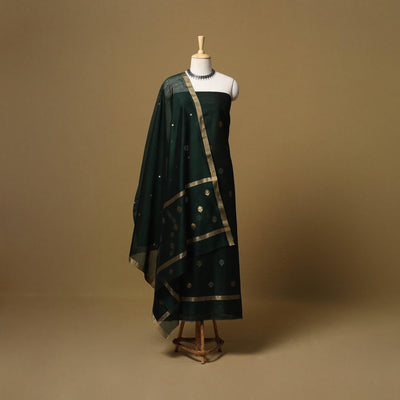 Handloom zari buti chanderi silk 2pc unstitched dress