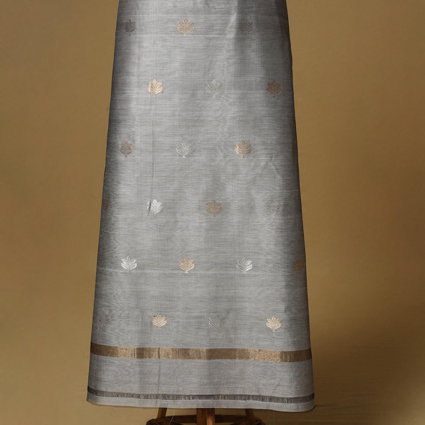 Handloom zari buti chanderi silk 2pc unstitched dress