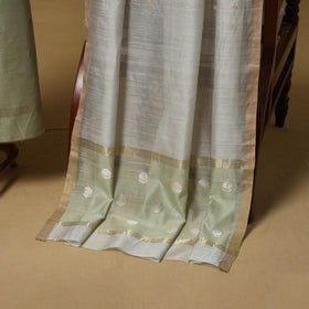 Handloom zari buti chanderi silk 2pc unstitched dress