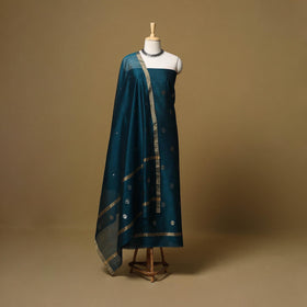 Handloom zari buti chanderi silk 2pc unstitched dress