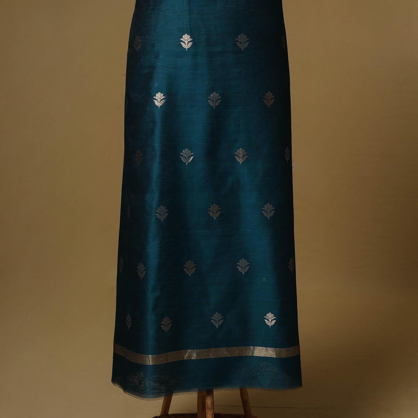 Handloom zari buti chanderi silk 2pc unstitched dress