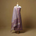 Handloom zari buti chanderi silk 2pc unstitched dress
