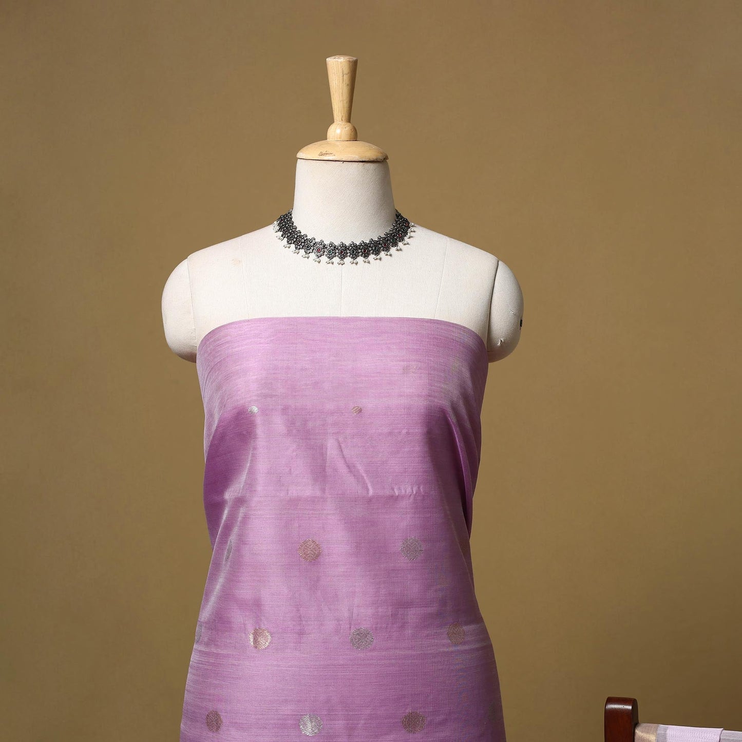 Handloom zari buti chanderi silk 2pc unstitched dress