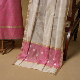 Handloom zari buti chanderi silk 2pc unstitched dress