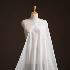 Handloom zari buti mercerised cotton chanderi fabric 04