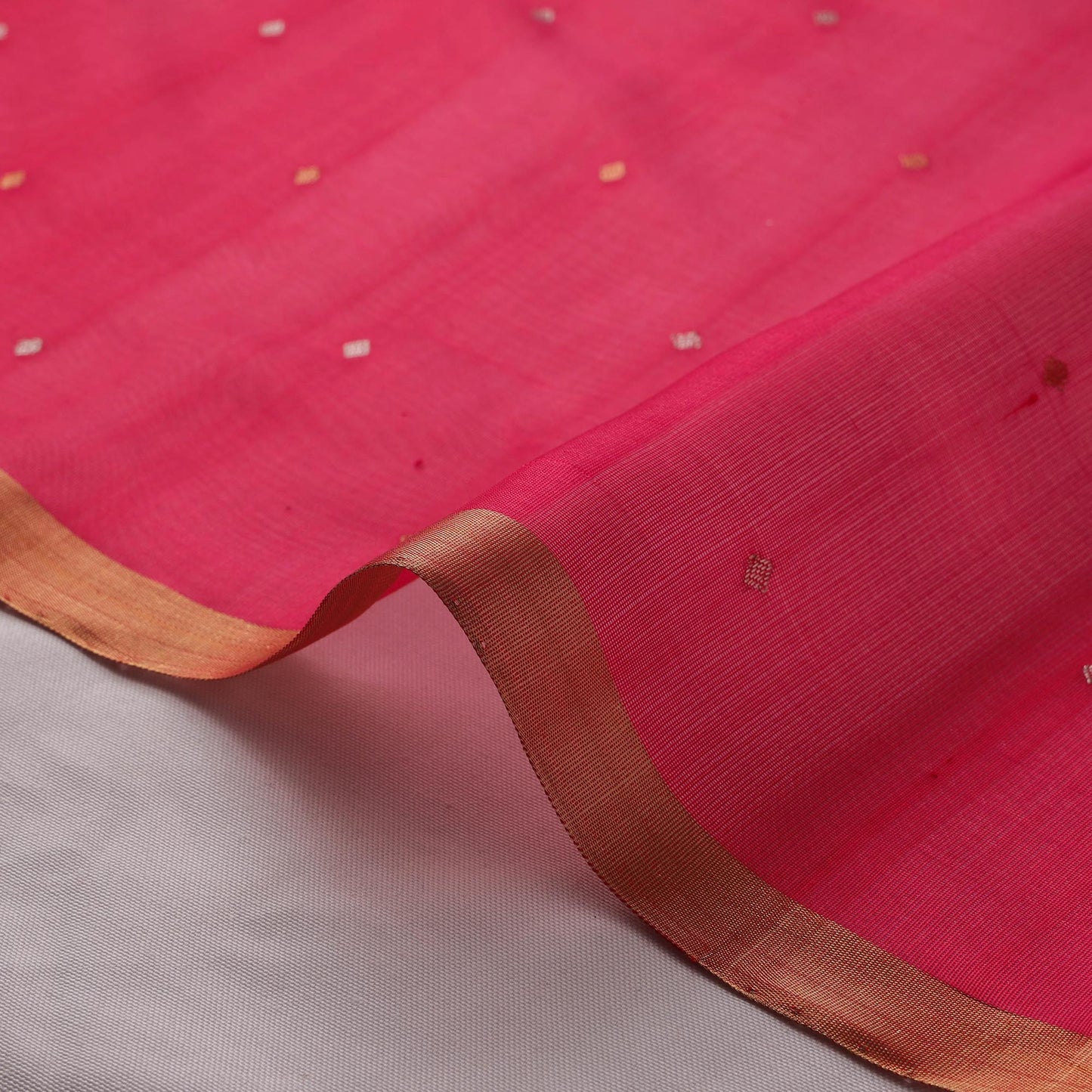 Handloom zari buti pure chanderi silk fabric 02