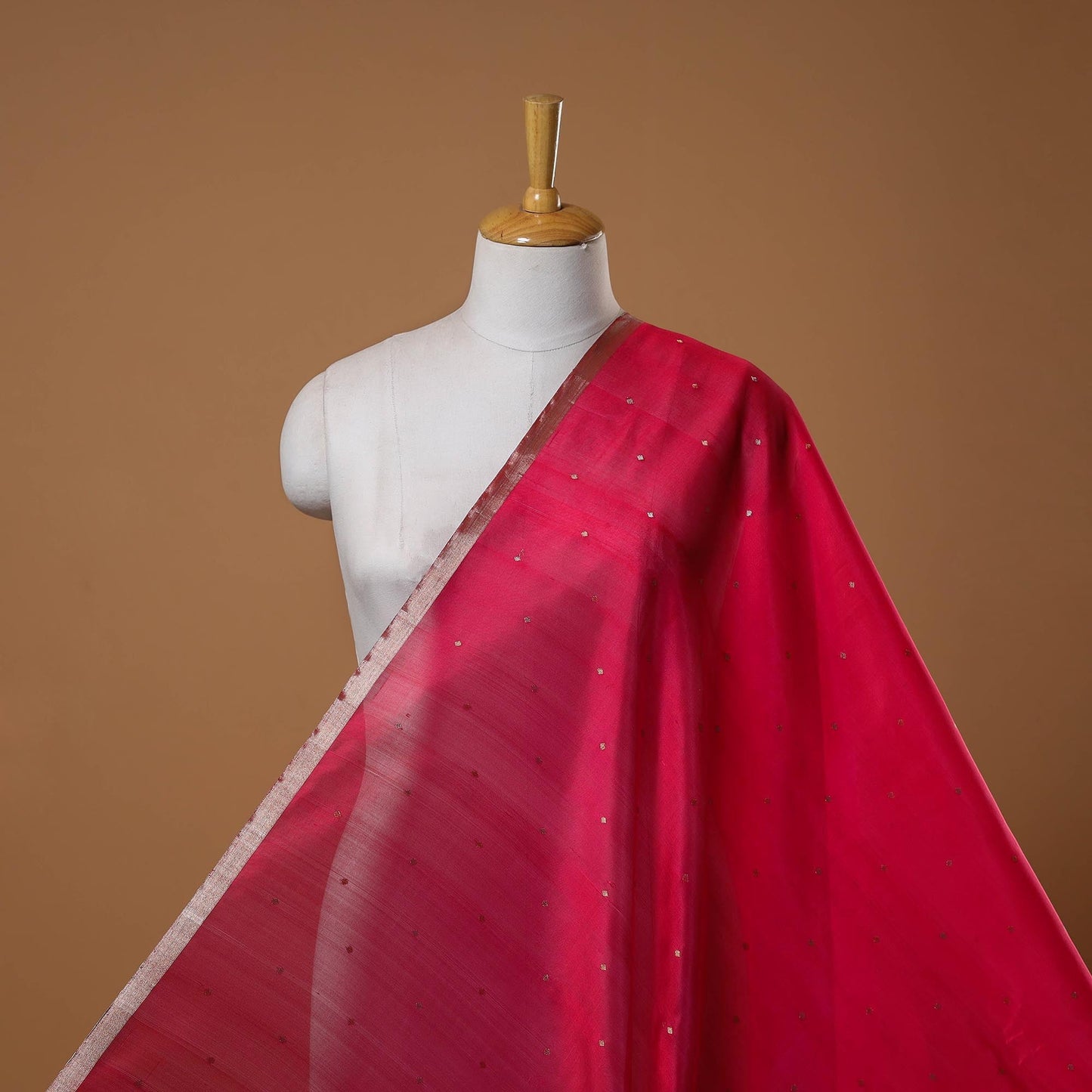 Handloom zari buti pure chanderi silk fabric 02