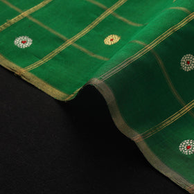 Handloom zari buti pure chanderi silk fabric 07