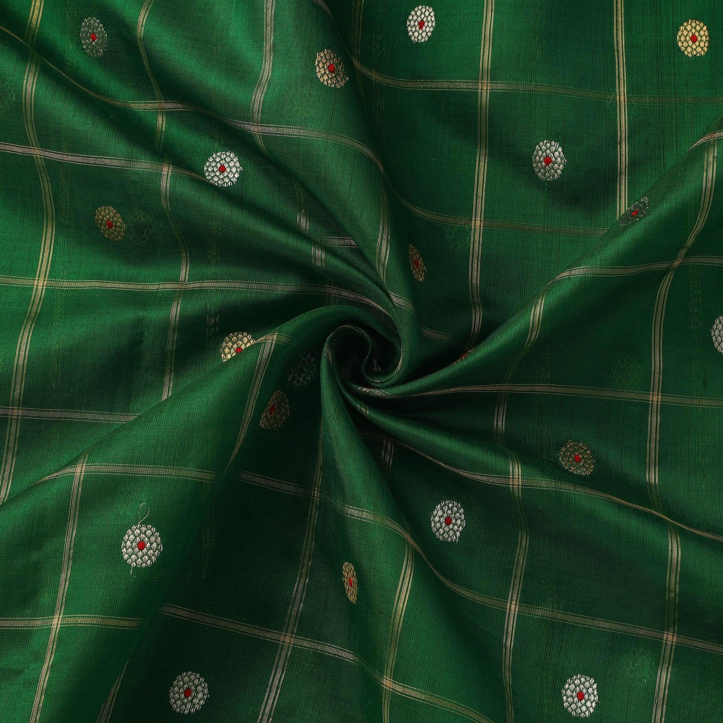 Handloom zari buti pure chanderi silk fabric 07