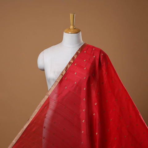 Handloom zari buti pure chanderi silk fabric 11