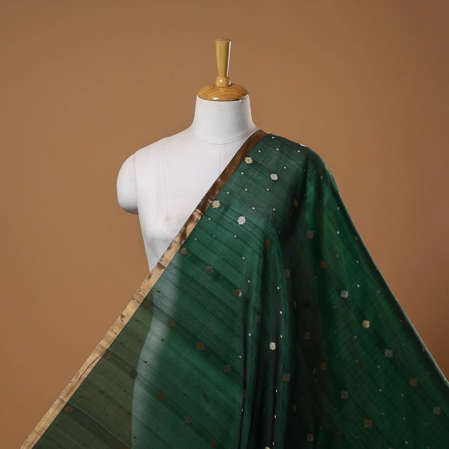 Handloom zari buti pure chanderi silk fabric 13