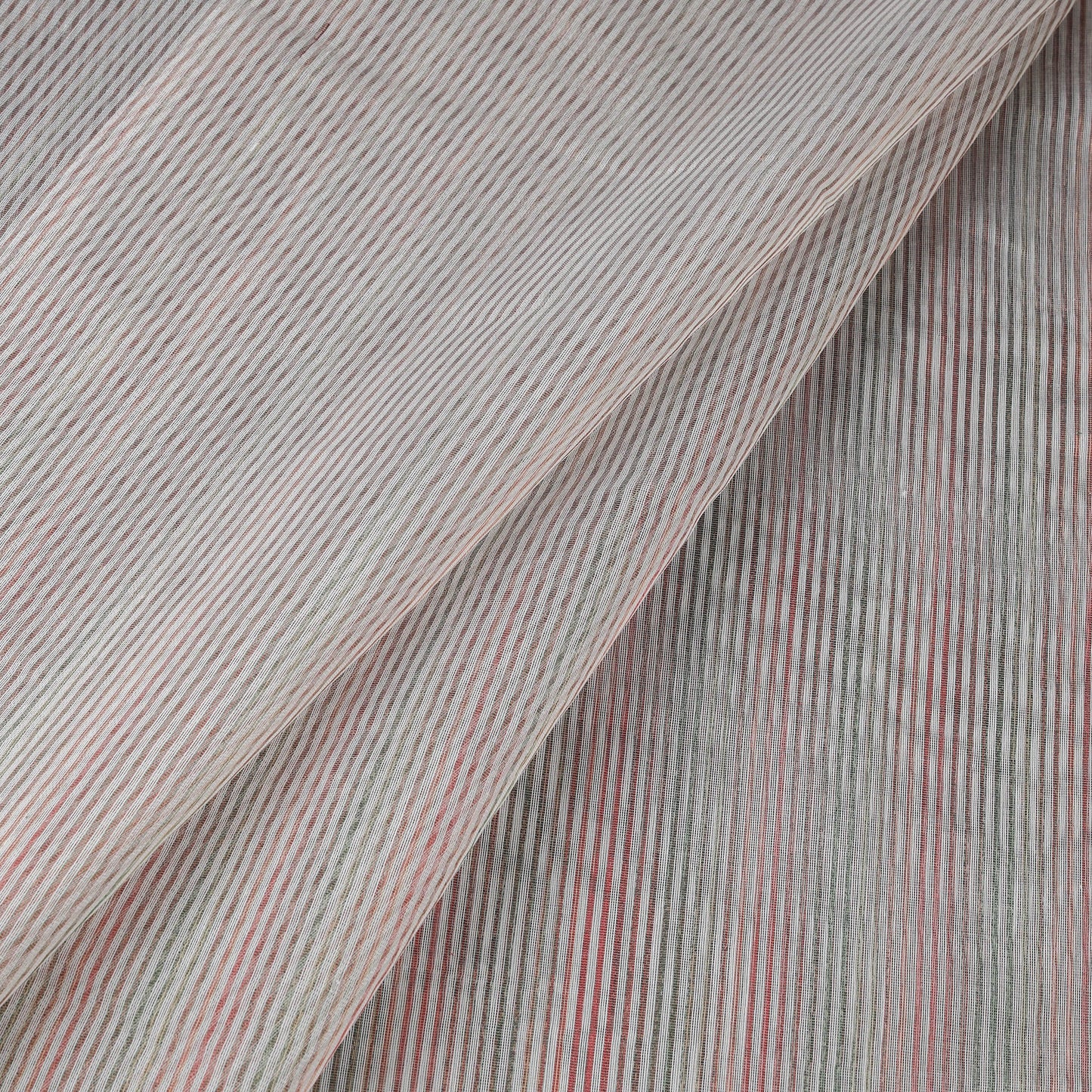 Handloom zari stripes chanderi silk fabric 01 - handcrafted
