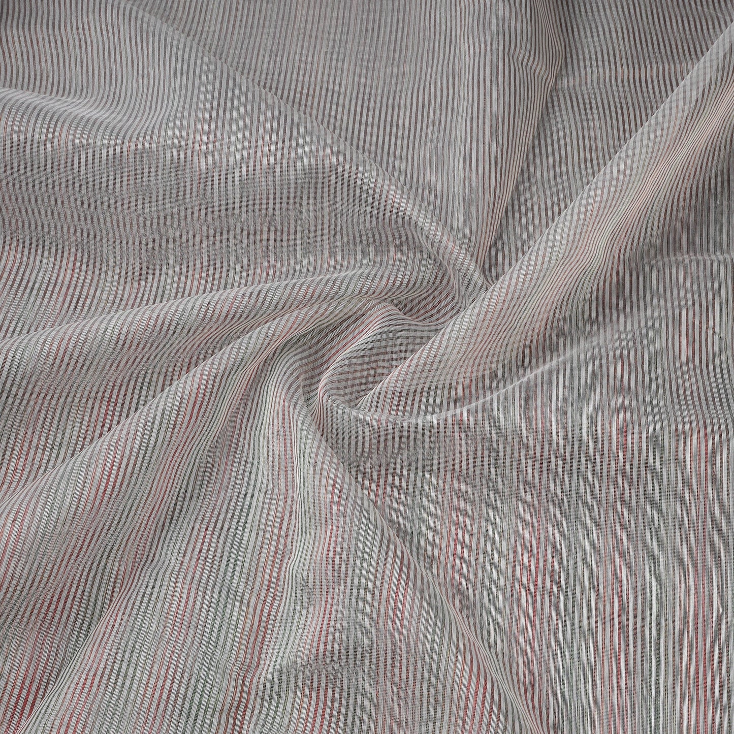 Handloom zari stripes chanderi silk fabric 01 - handcrafted