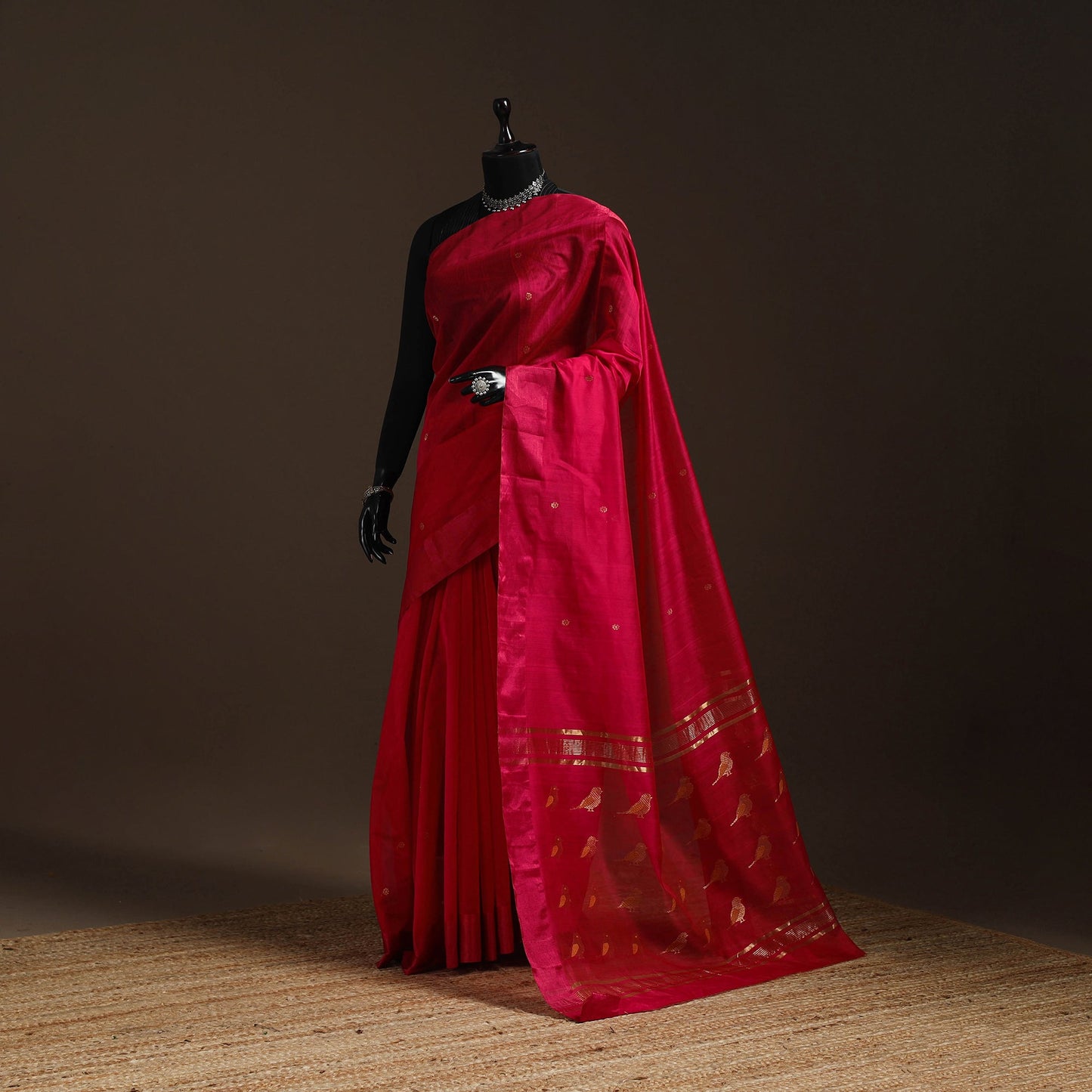 Handloom zari stripes chanderi silk saree 13 - handcrafted