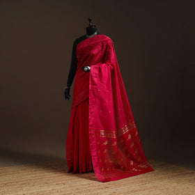 Handloom zari stripes chanderi silk saree 13 - handcrafted