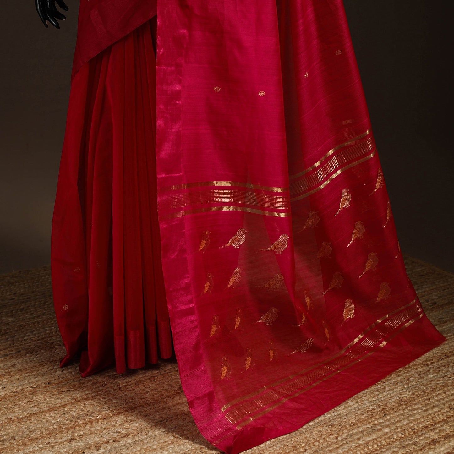 Handloom zari stripes chanderi silk saree 13 - handcrafted