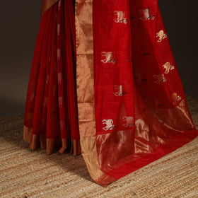 Handloom zari work chanderi silk saree 01 - handcrafted