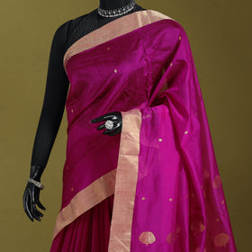 Handloom zari work chanderi silk saree 02 - handcrafted