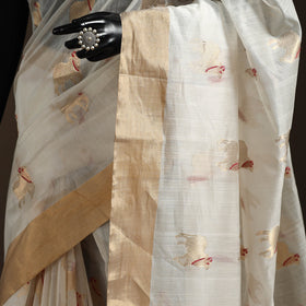 Handloom zari work chanderi silk saree 02 - handcrafted