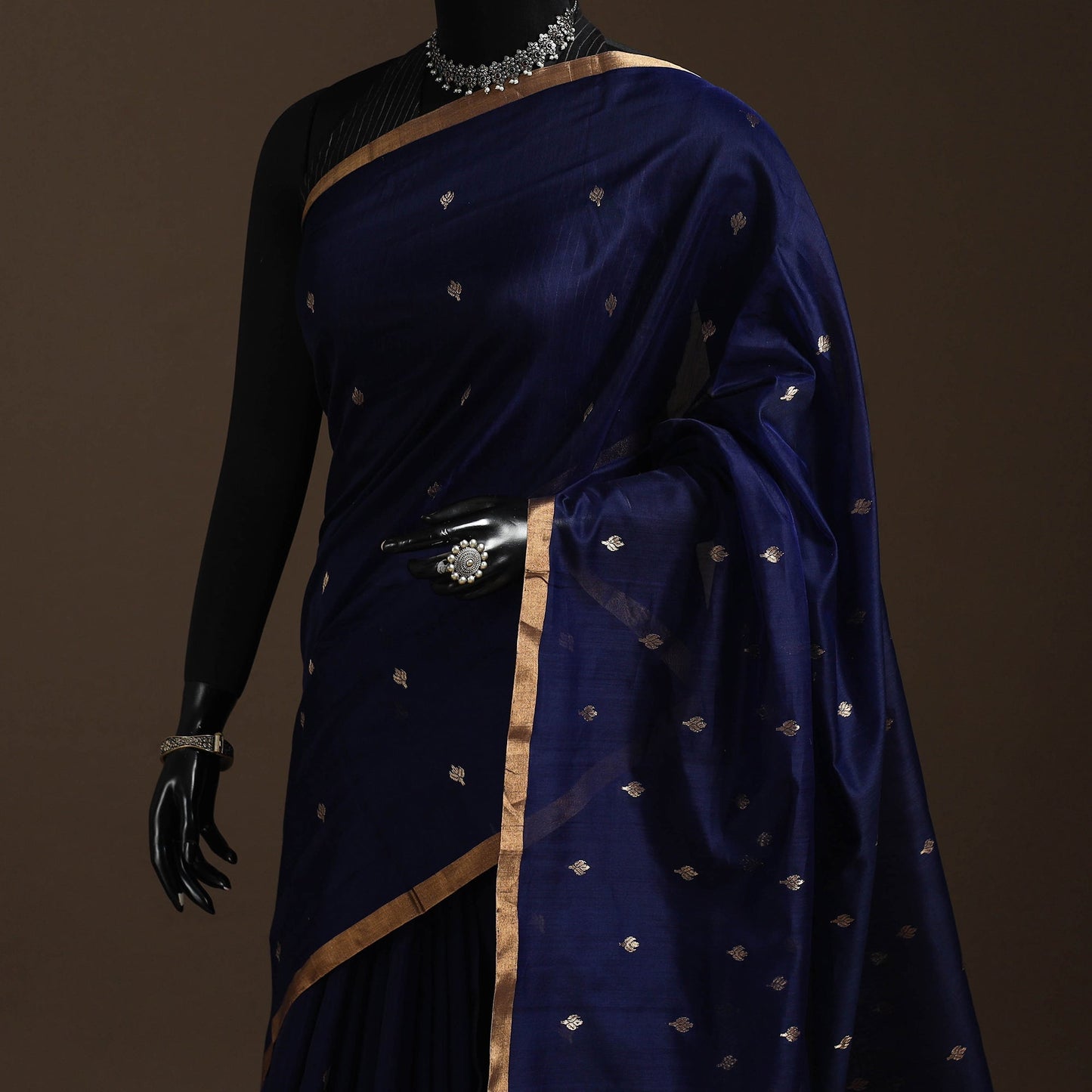 Handloom zari work chanderi silk saree 03 - handcrafted