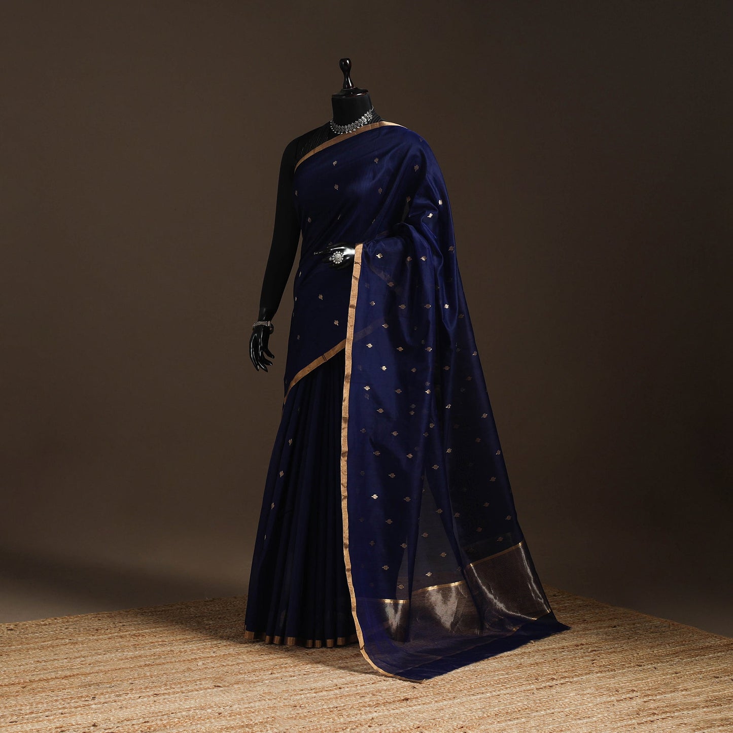 Handloom zari work chanderi silk saree 03 - handcrafted