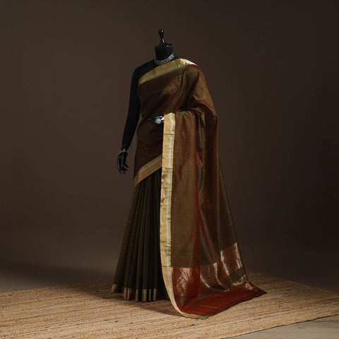 Handloom zari work chanderi silk saree 04 - handcrafted