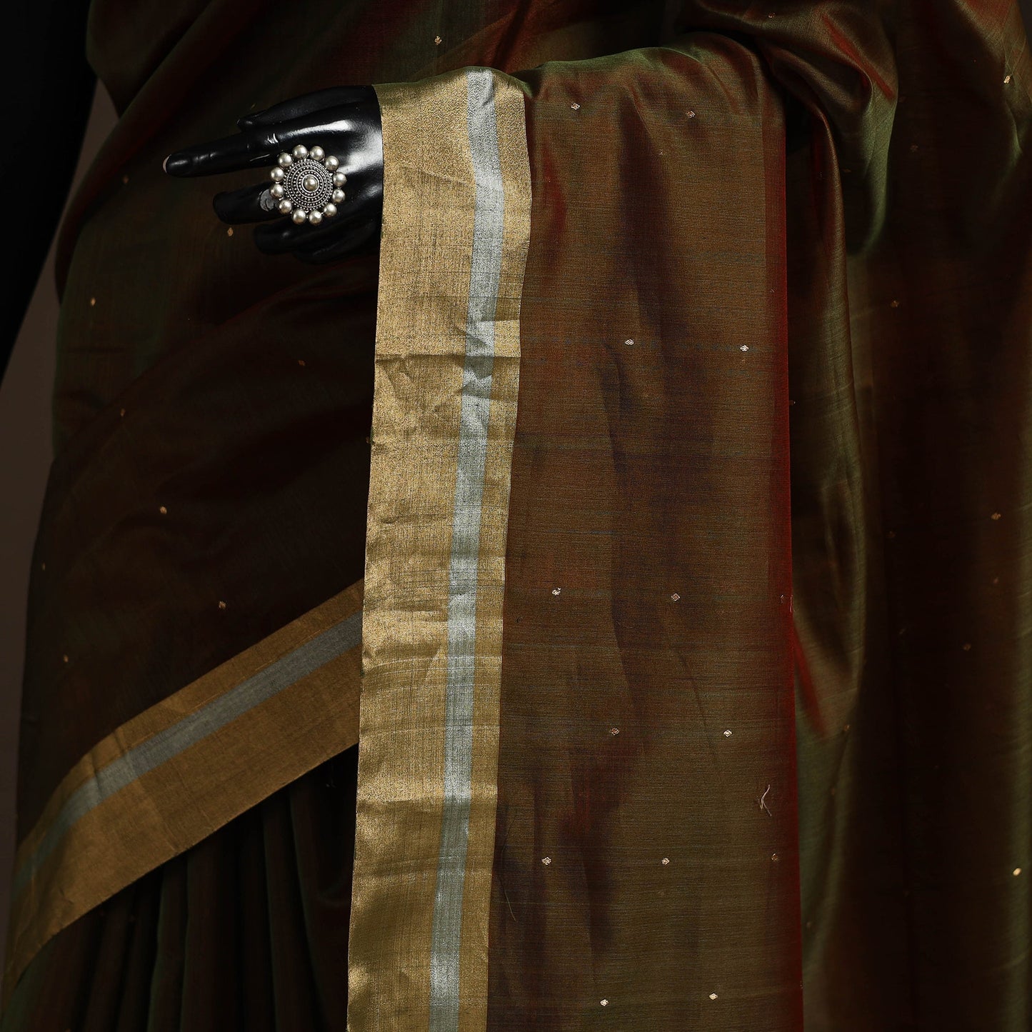 Handloom zari work chanderi silk saree 04 - handcrafted