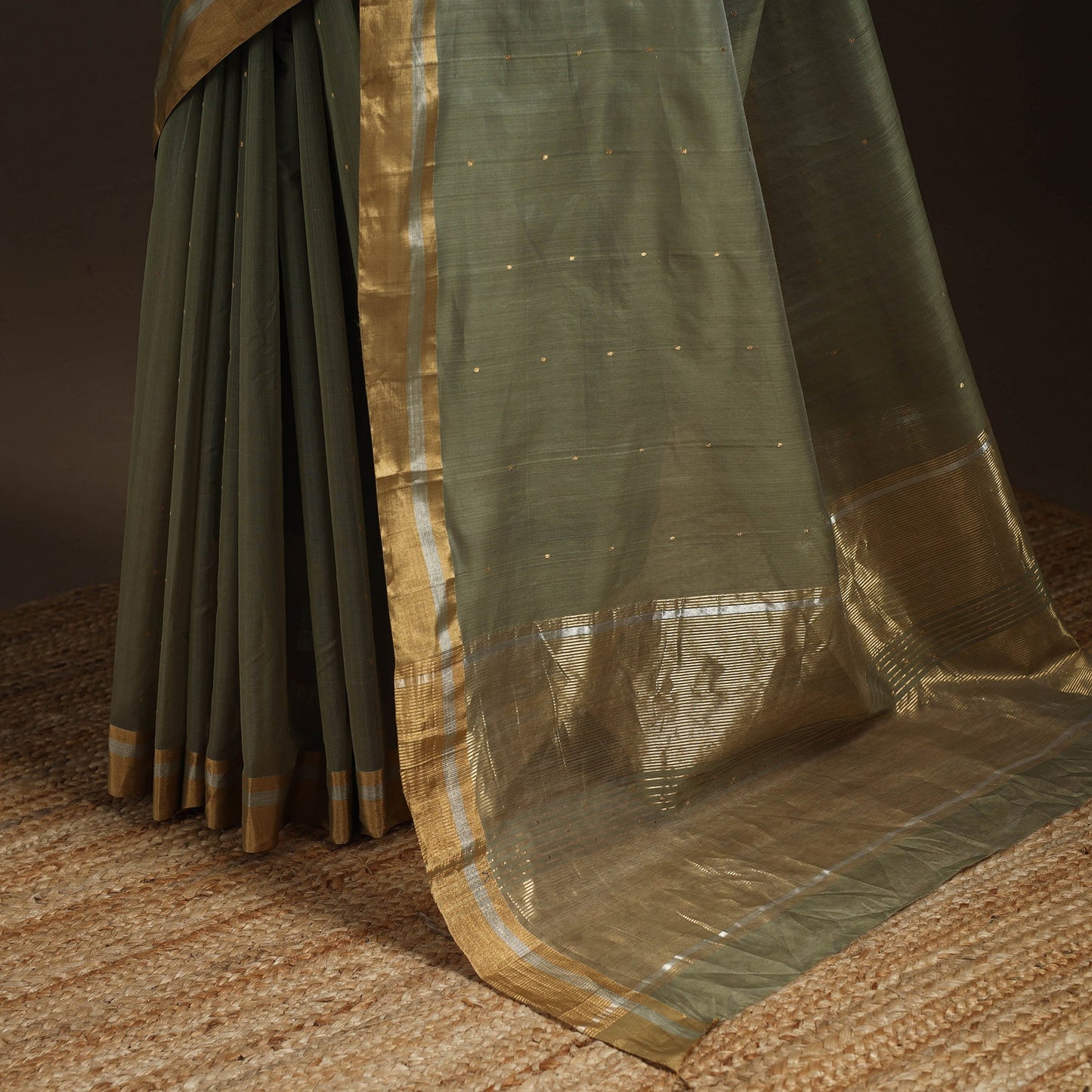 Handloom zari work chanderi silk saree 05 - handcrafted