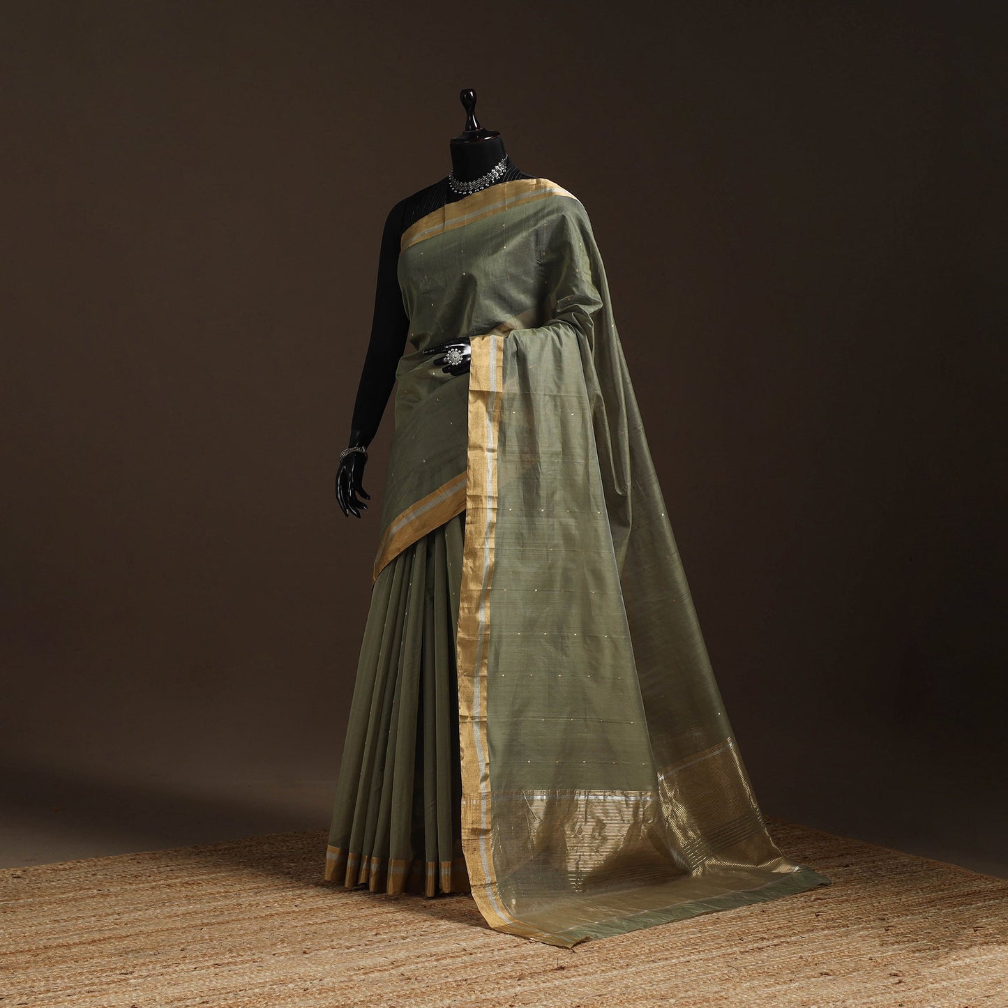 Handloom zari work chanderi silk saree 05 - handcrafted