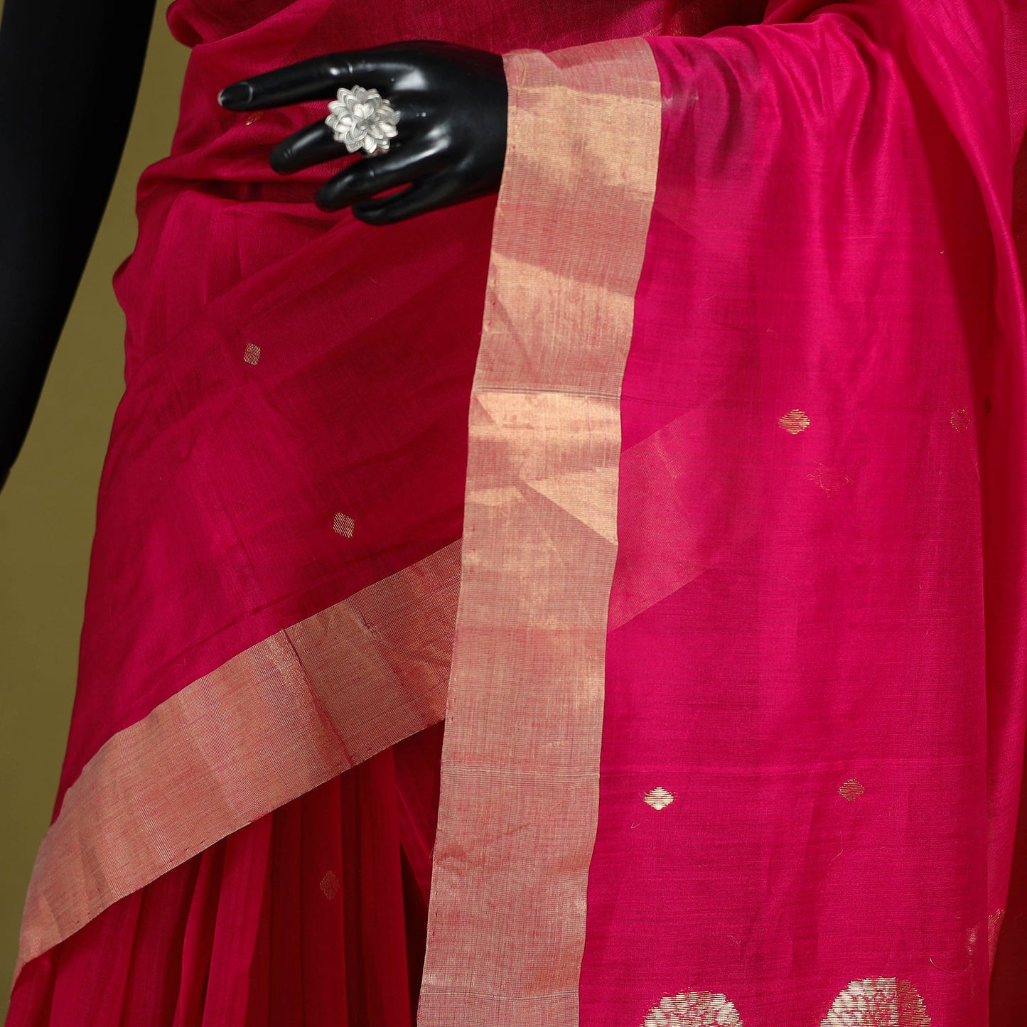 Handloom zari work chanderi silk saree 06 - handcrafted