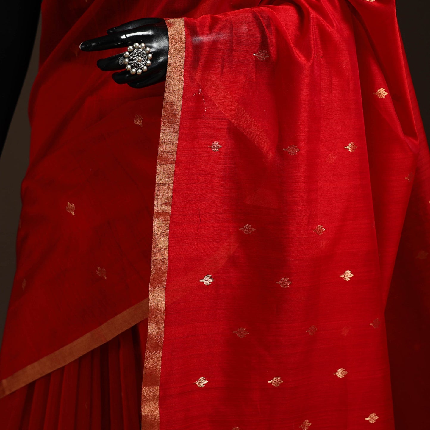 Handloom zari work chanderi silk saree 06 - handcrafted