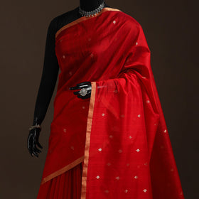 Handloom zari work chanderi silk saree 06 - handcrafted