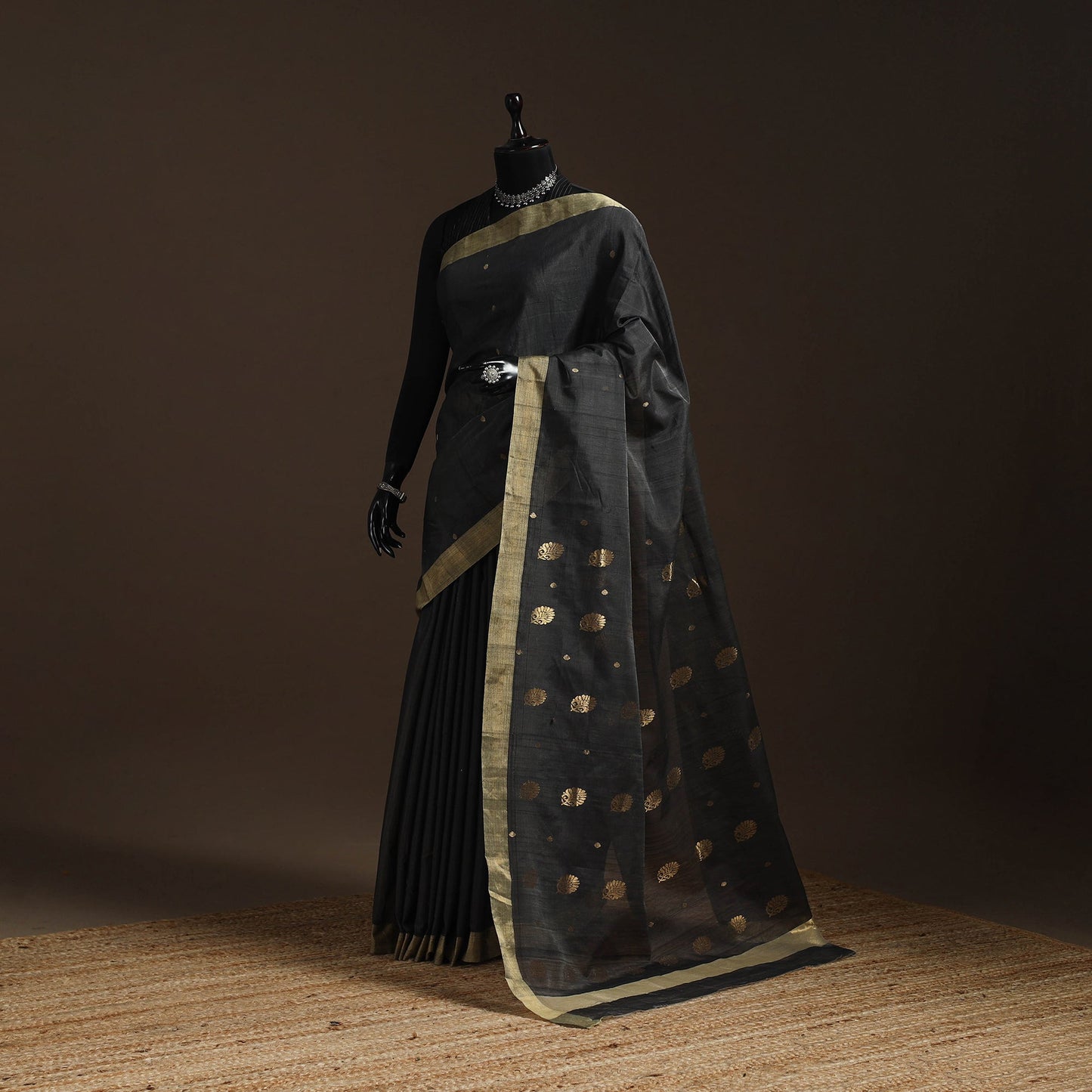 Handloom zari work chanderi silk saree 07 - handcrafted