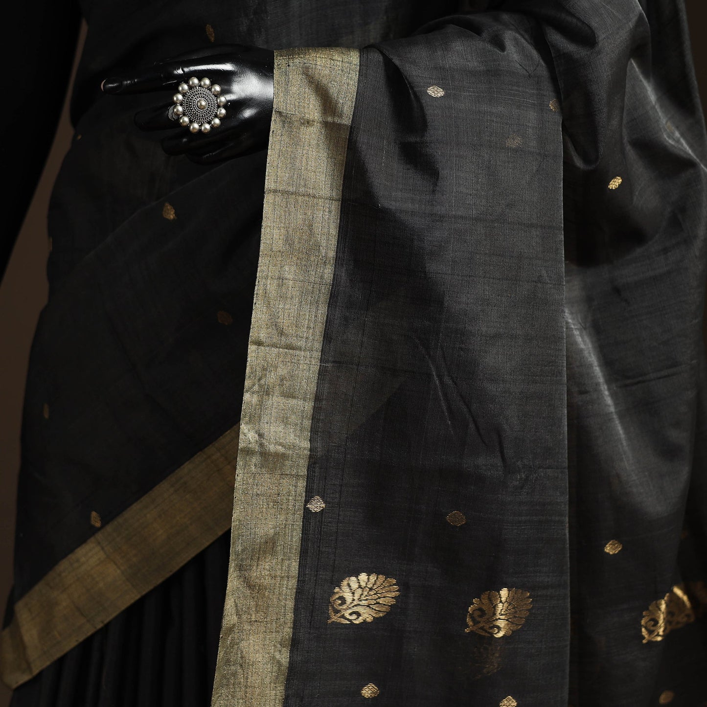 Handloom zari work chanderi silk saree 07 - handcrafted